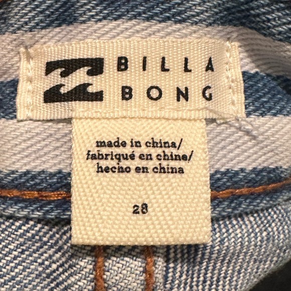 Billabong How Bout That Striped Denim Shorts Size 28 - Picture 4 of 7